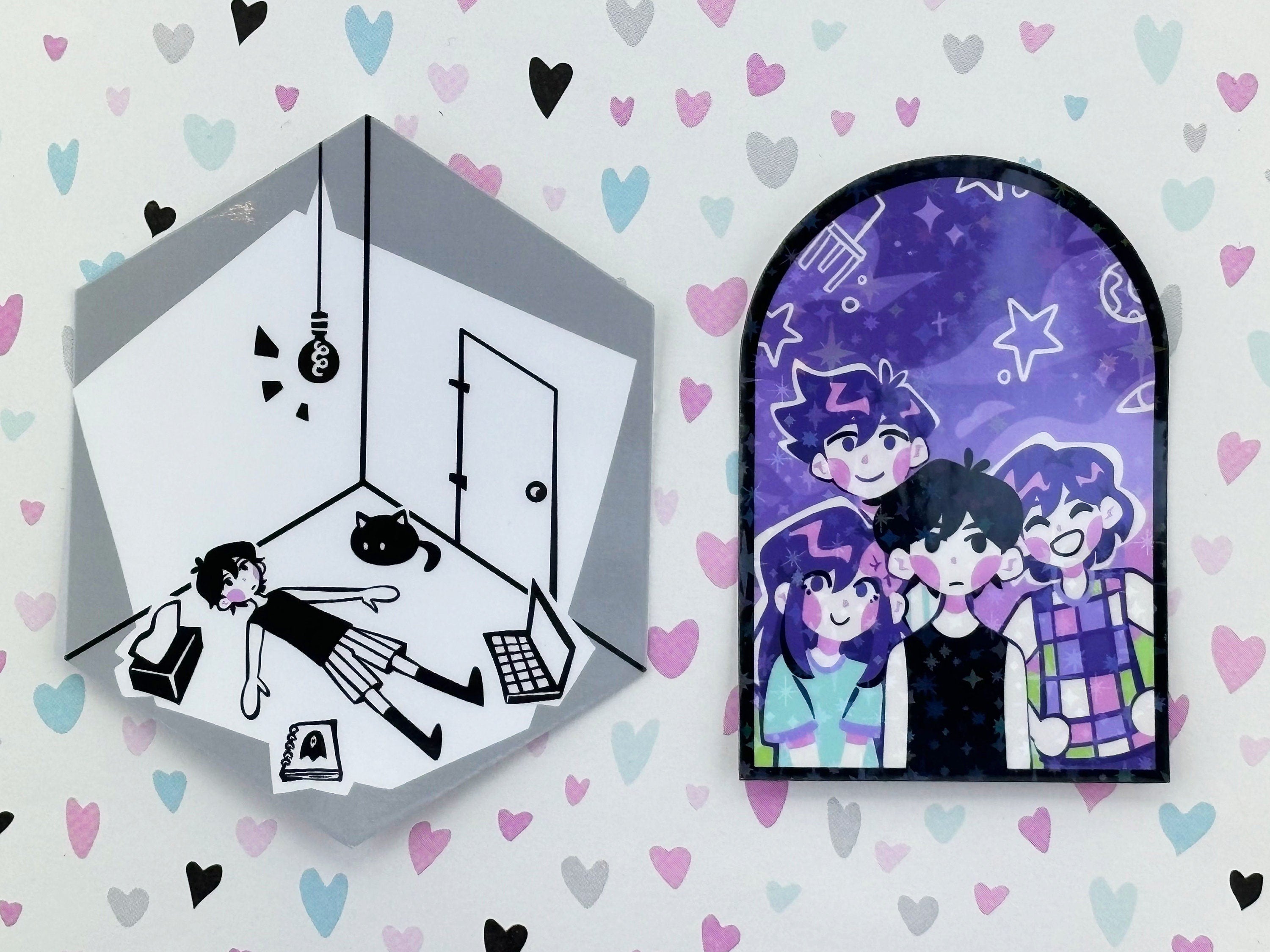 Omori Sticker Holographic Vinyl White Space Room Headspace Mirror