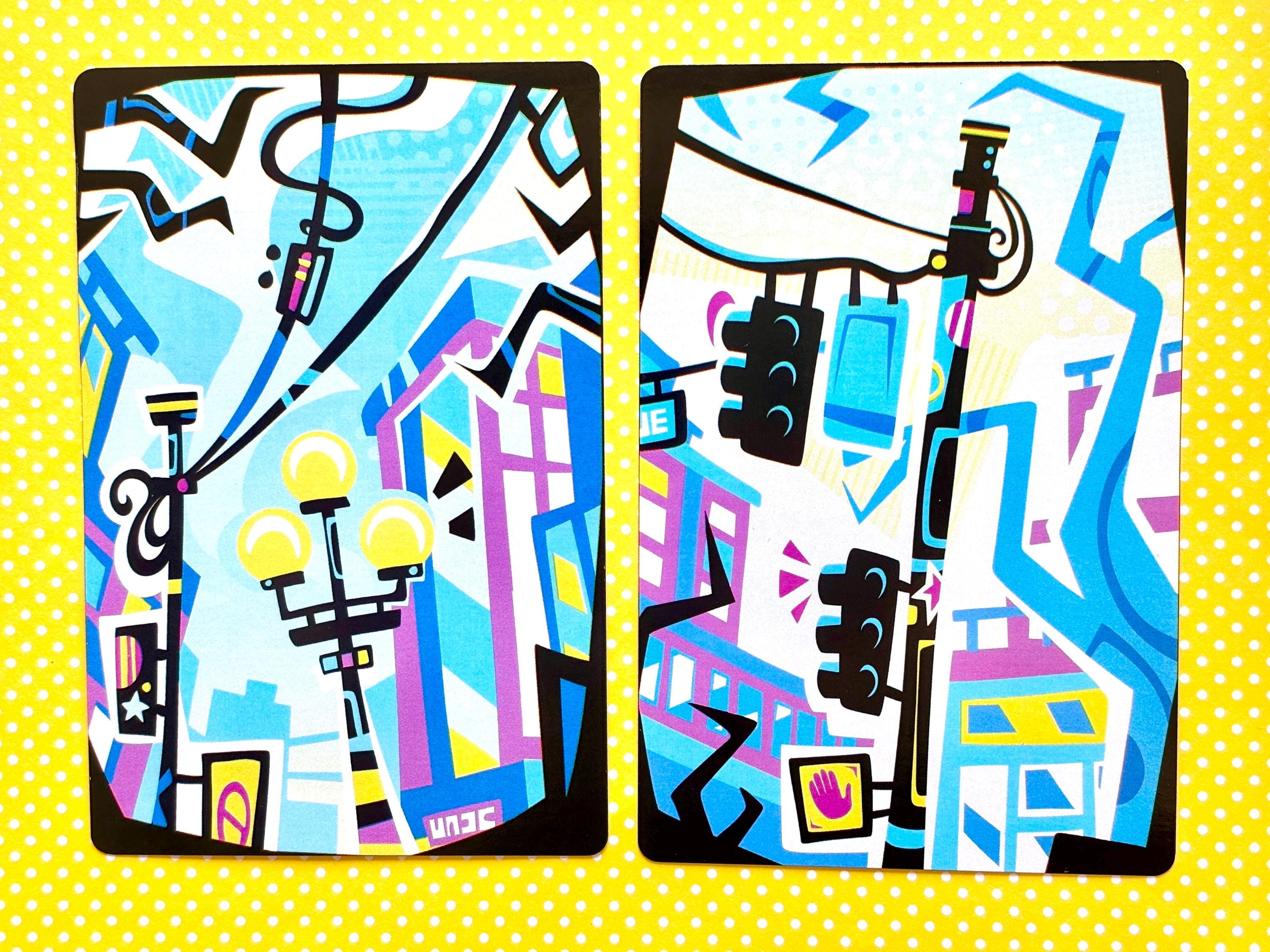 Funky Colorful City Street Postcard Belltown Seattle