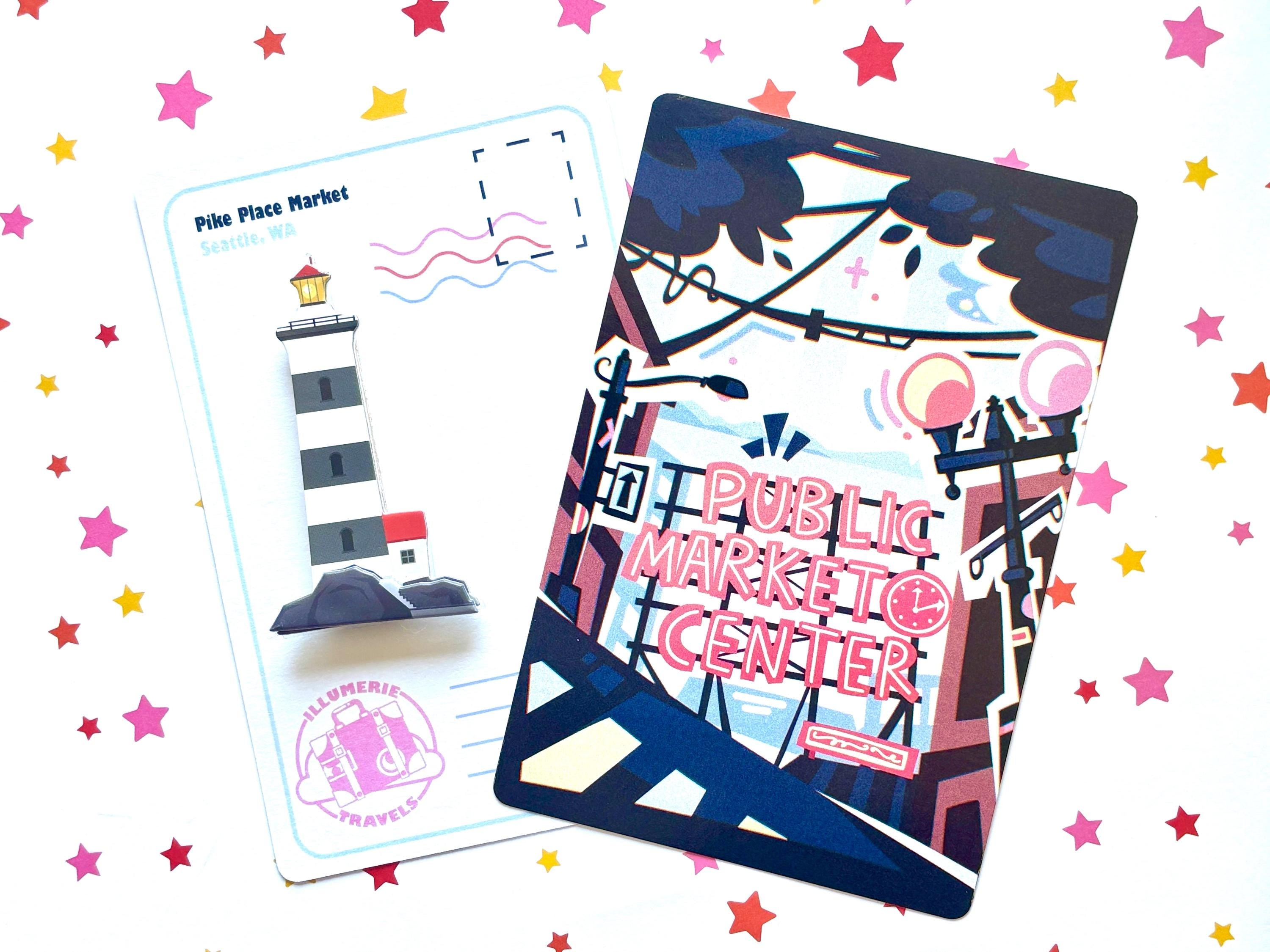 Pike Place Market Postcard Seattle Tourism