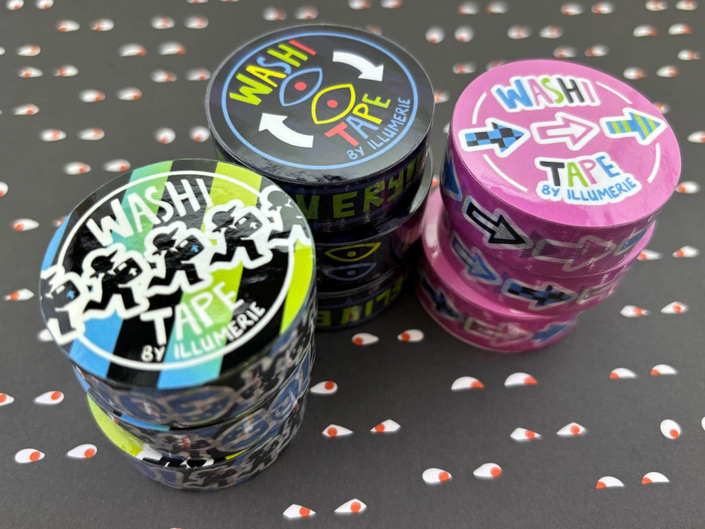 Funky Colorful Running Deliveryman Washi Tape