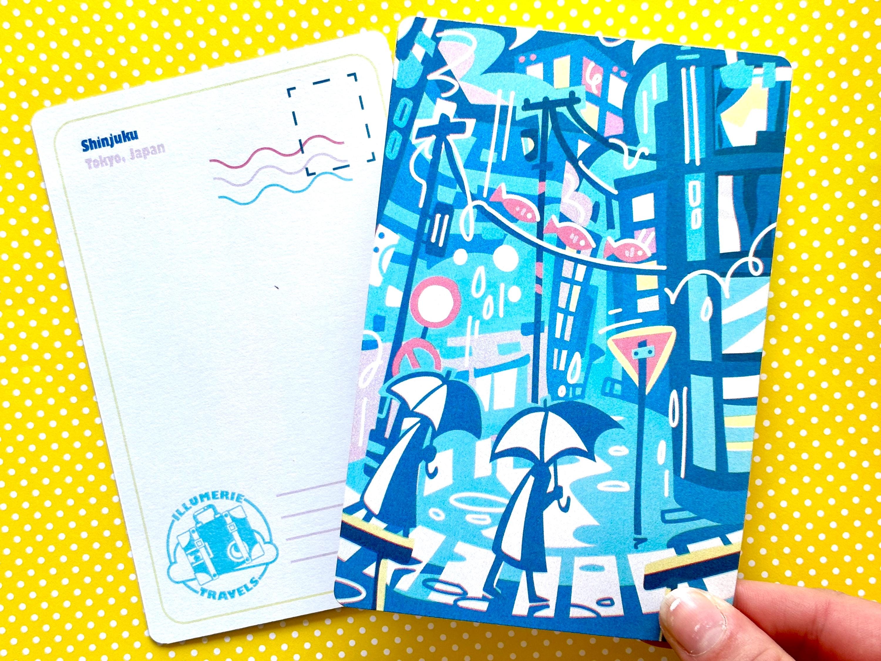 Rainy Shinjuku Tokyo Postcard