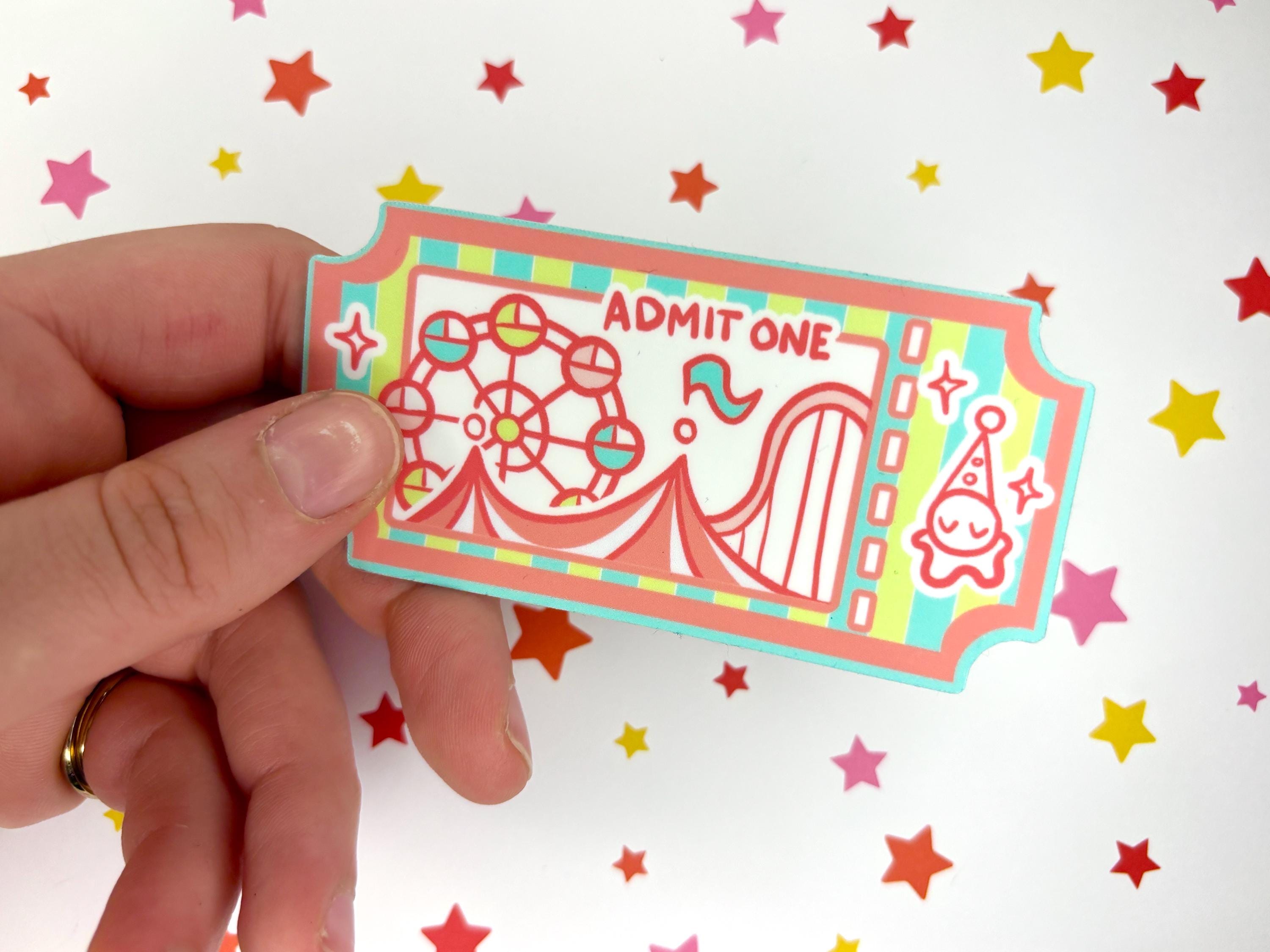 Whimsical Circus Ticket Sticker