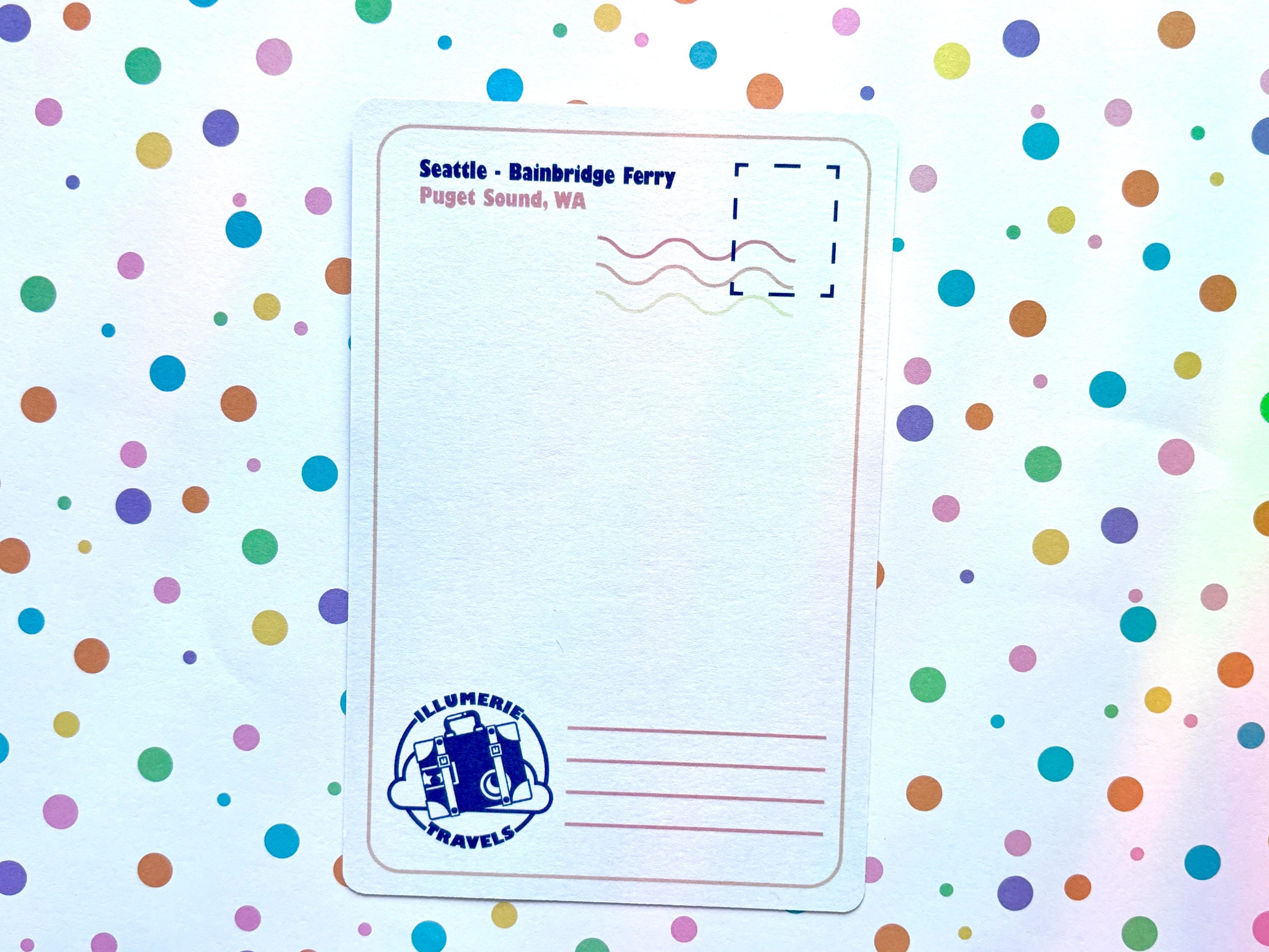 Seattle Skyline from Ferry Postcard