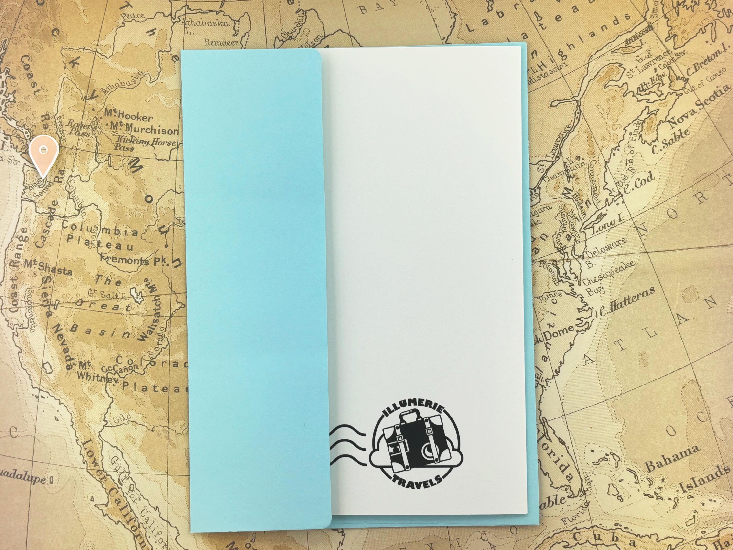 Seattle Skyline with Ferris Wheel and Space Needle Folded Greeting Card