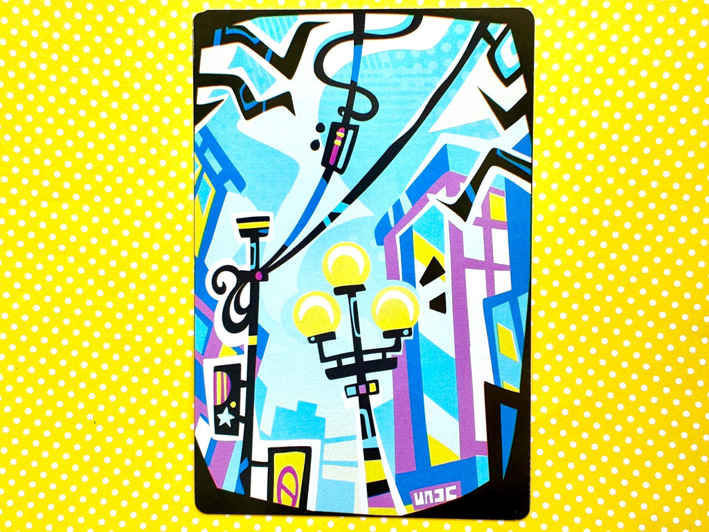 Funky Colorful City Street Postcard Belltown Seattle