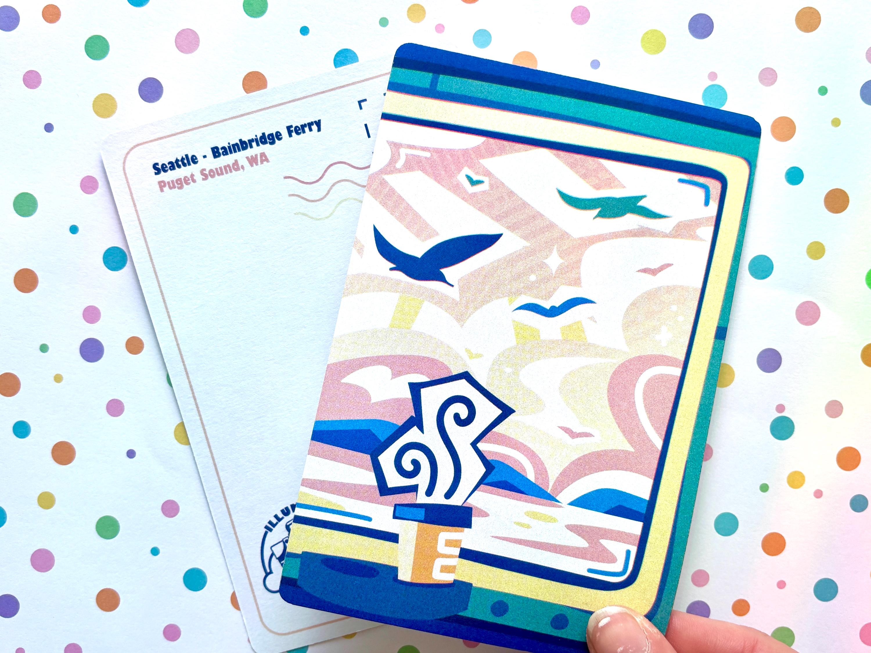 Seattle Skyline from Ferry Postcard