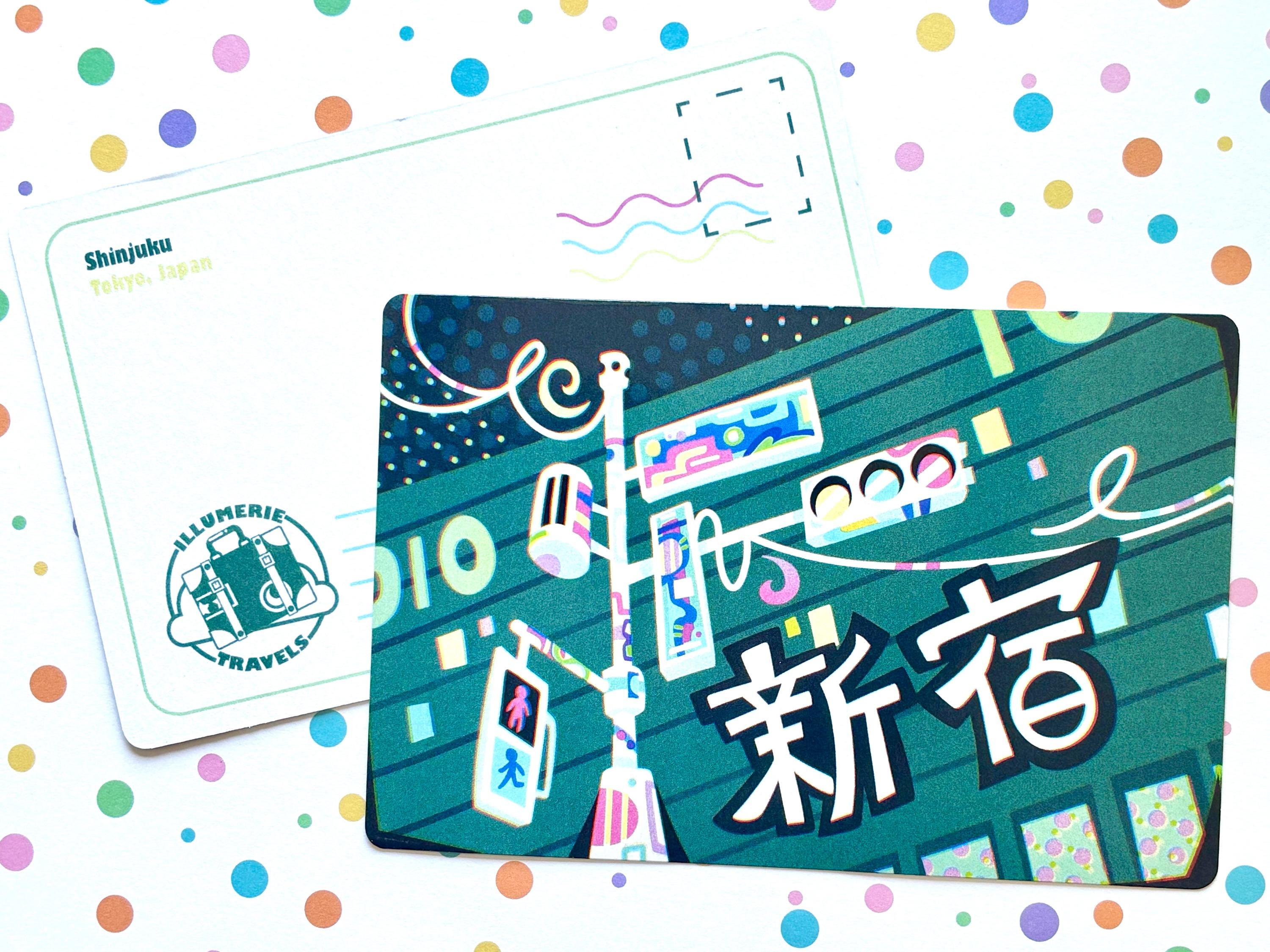 Shinjuku Traffic Stop Light Tokyo Postcard