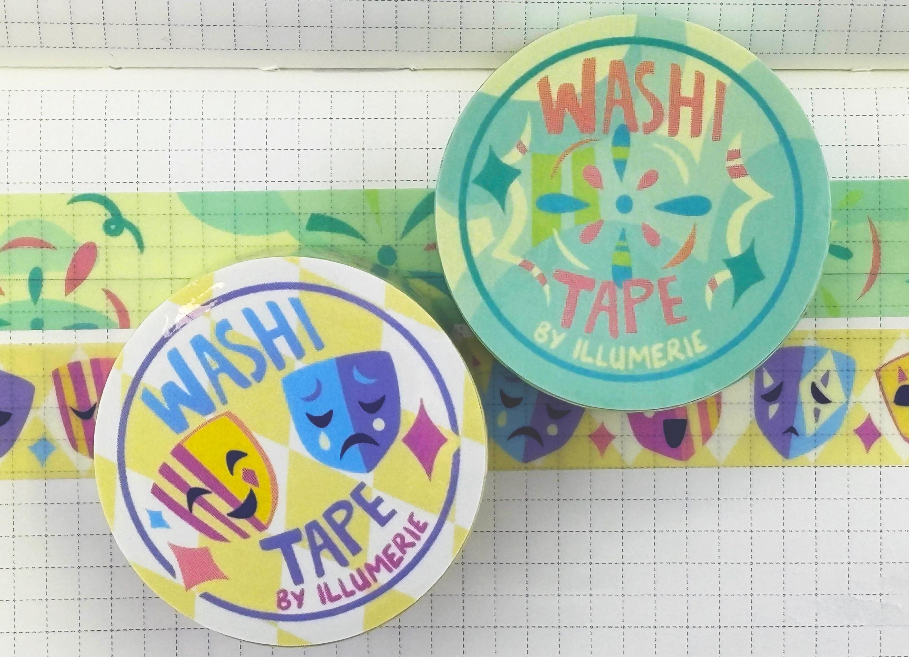 Colorful Mask Fireworks Clowncore Washi Tape