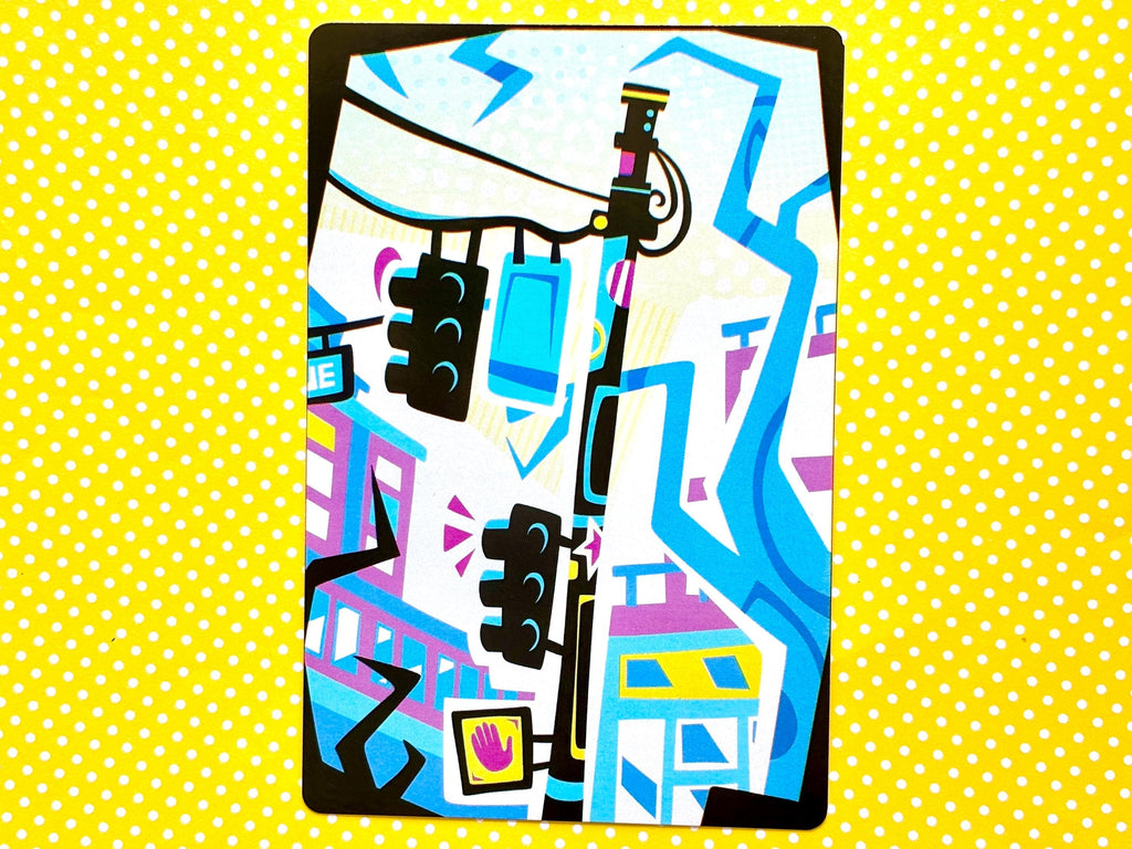 Funky Colorful City Street Postcard Belltown Seattle