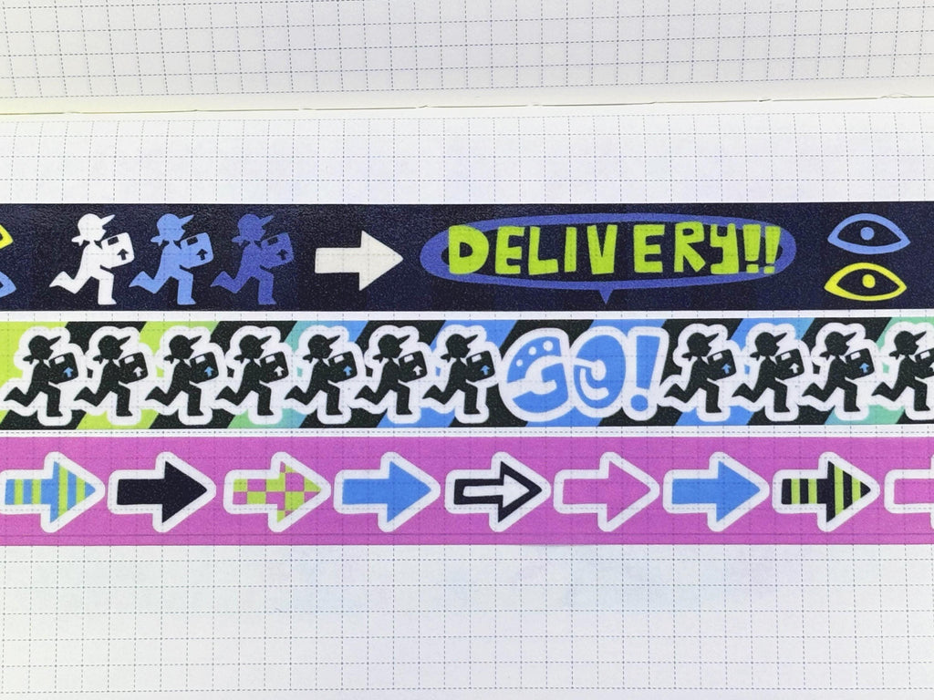 Funky Colorful Running Deliveryman Washi Tape