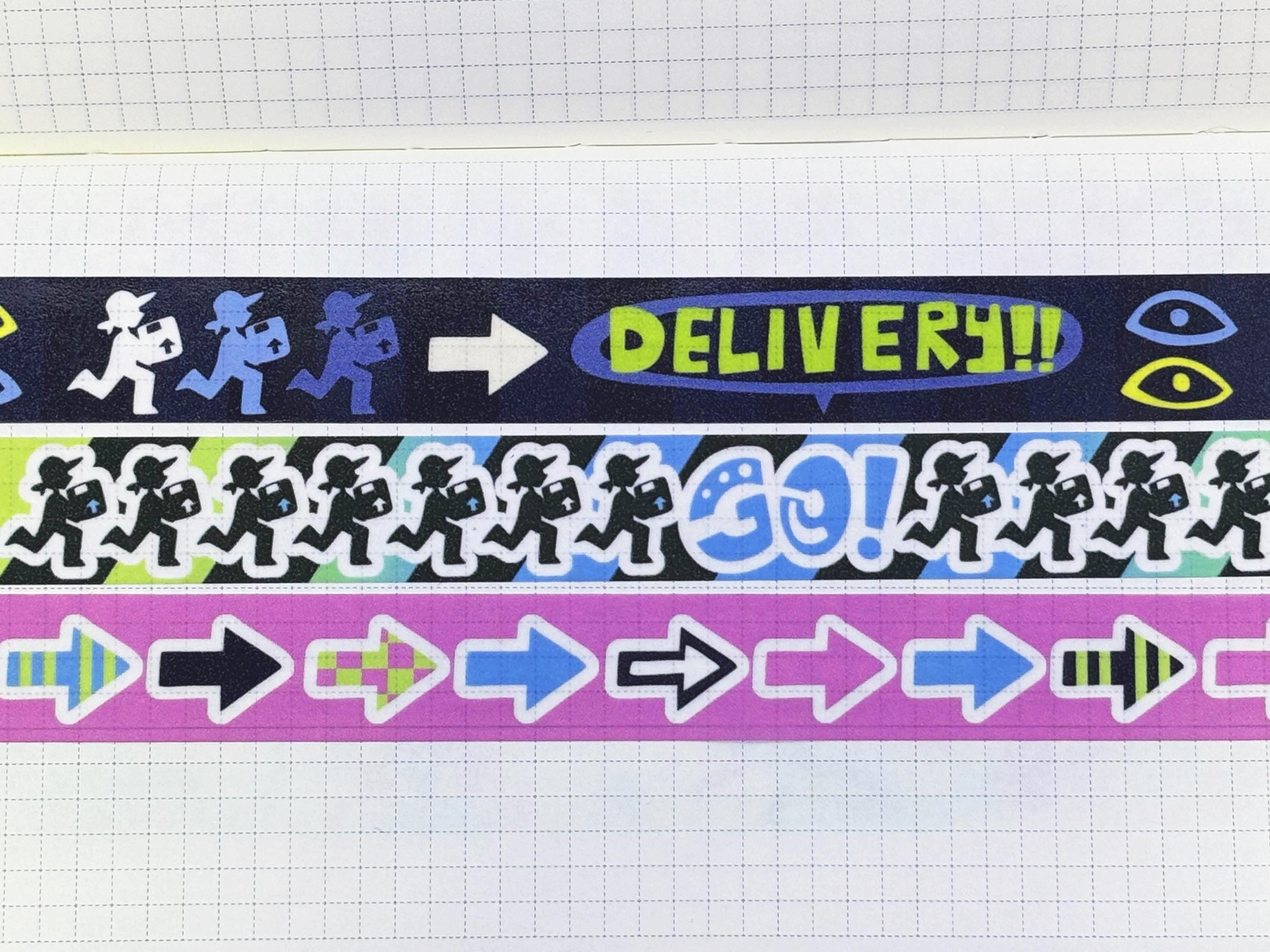 Funky Colorful Running Deliveryman Washi Tape