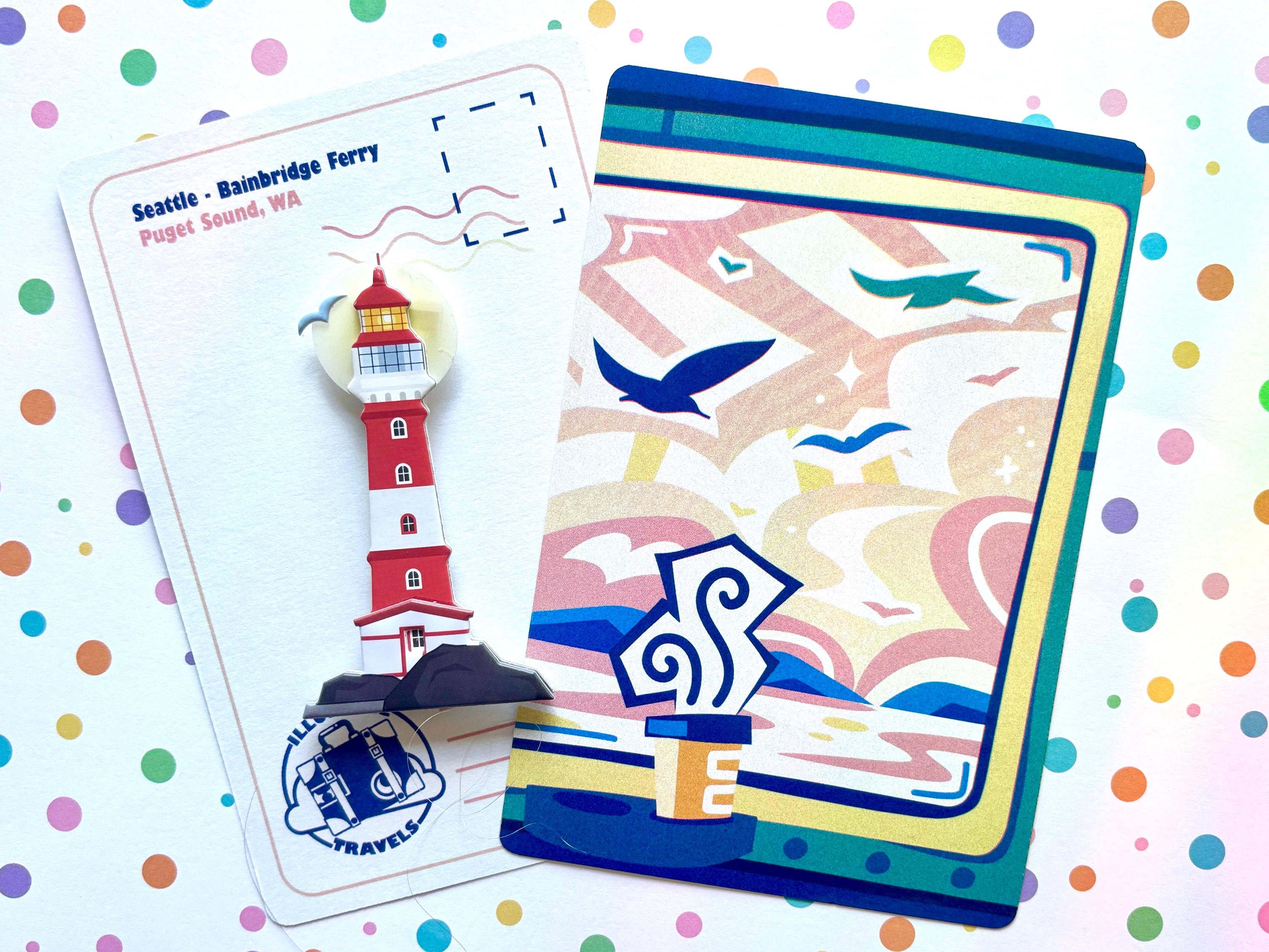 Seattle Skyline from Ferry Postcard