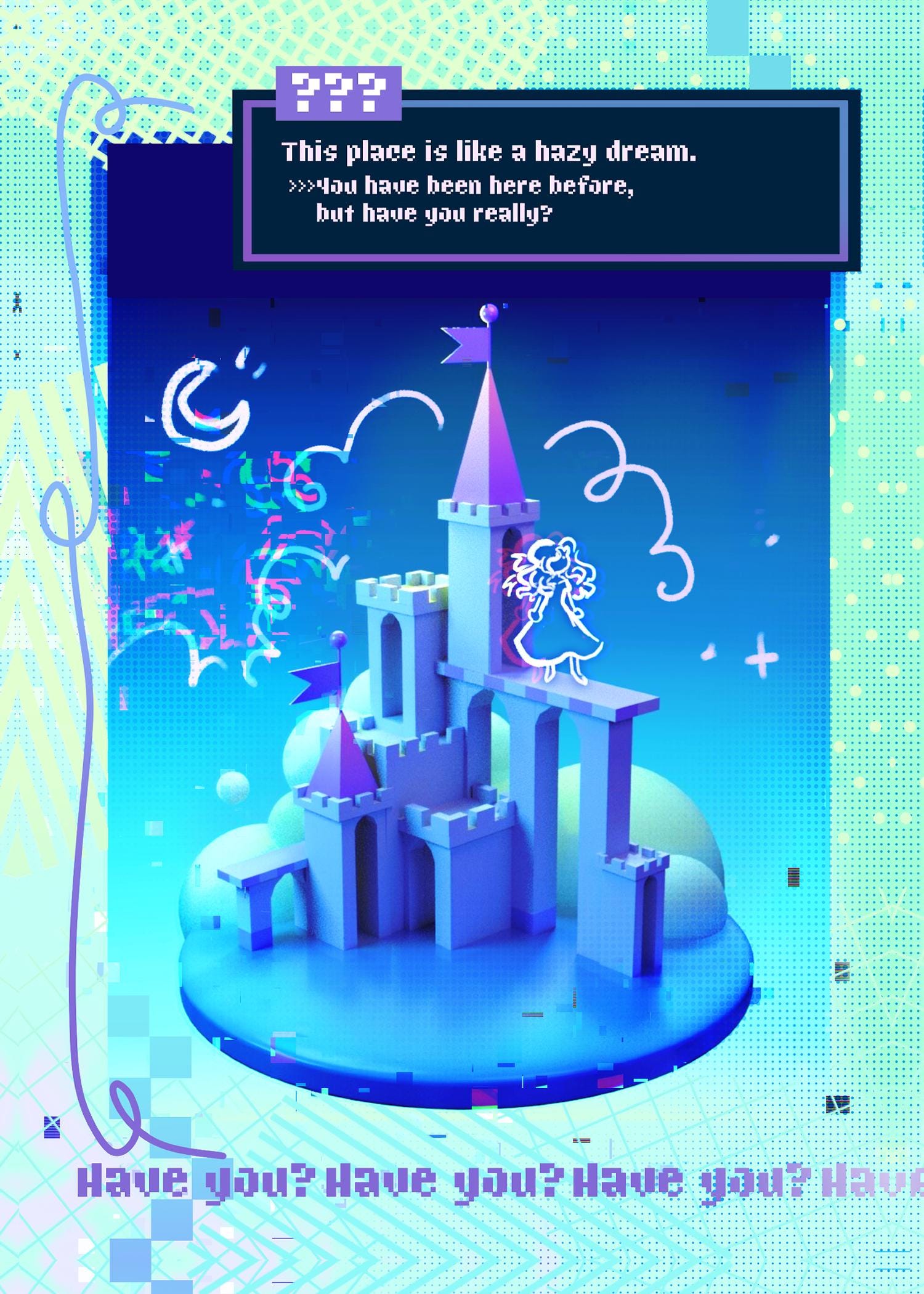 HAVE YOU? - 5x7 Whimsical 3D/2D Mixed Media Poster