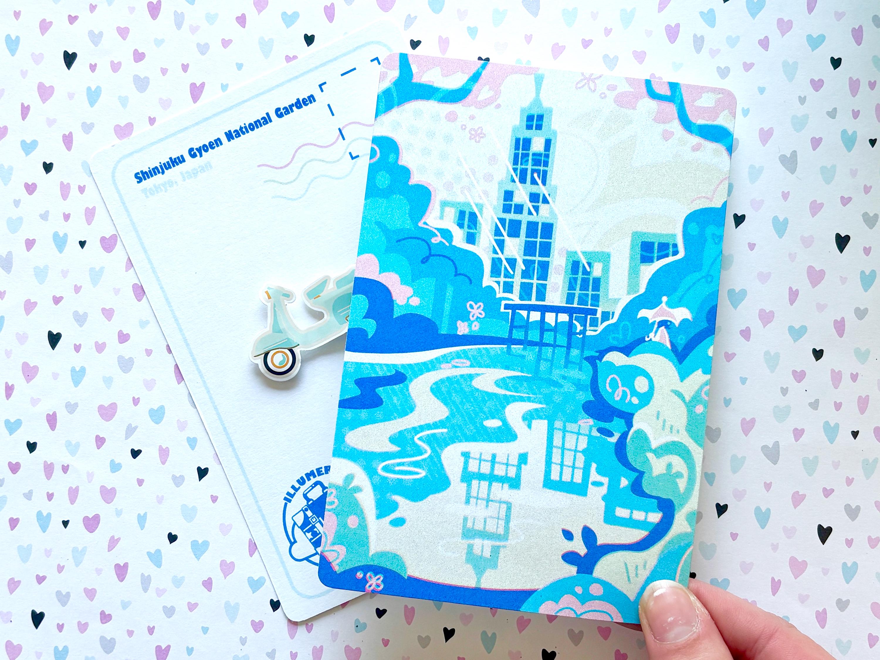 Tokyo Shinjuku Gyoen National Gardens Sakura Postcard