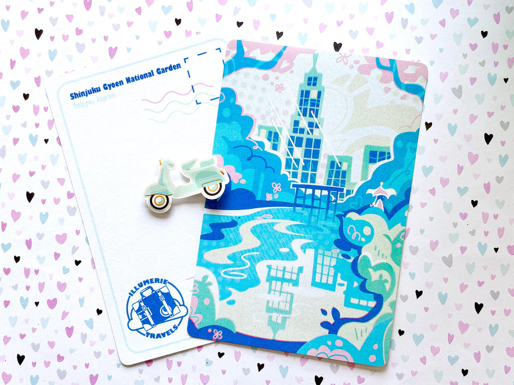 Tokyo Shinjuku Gyoen National Gardens Sakura Postcard