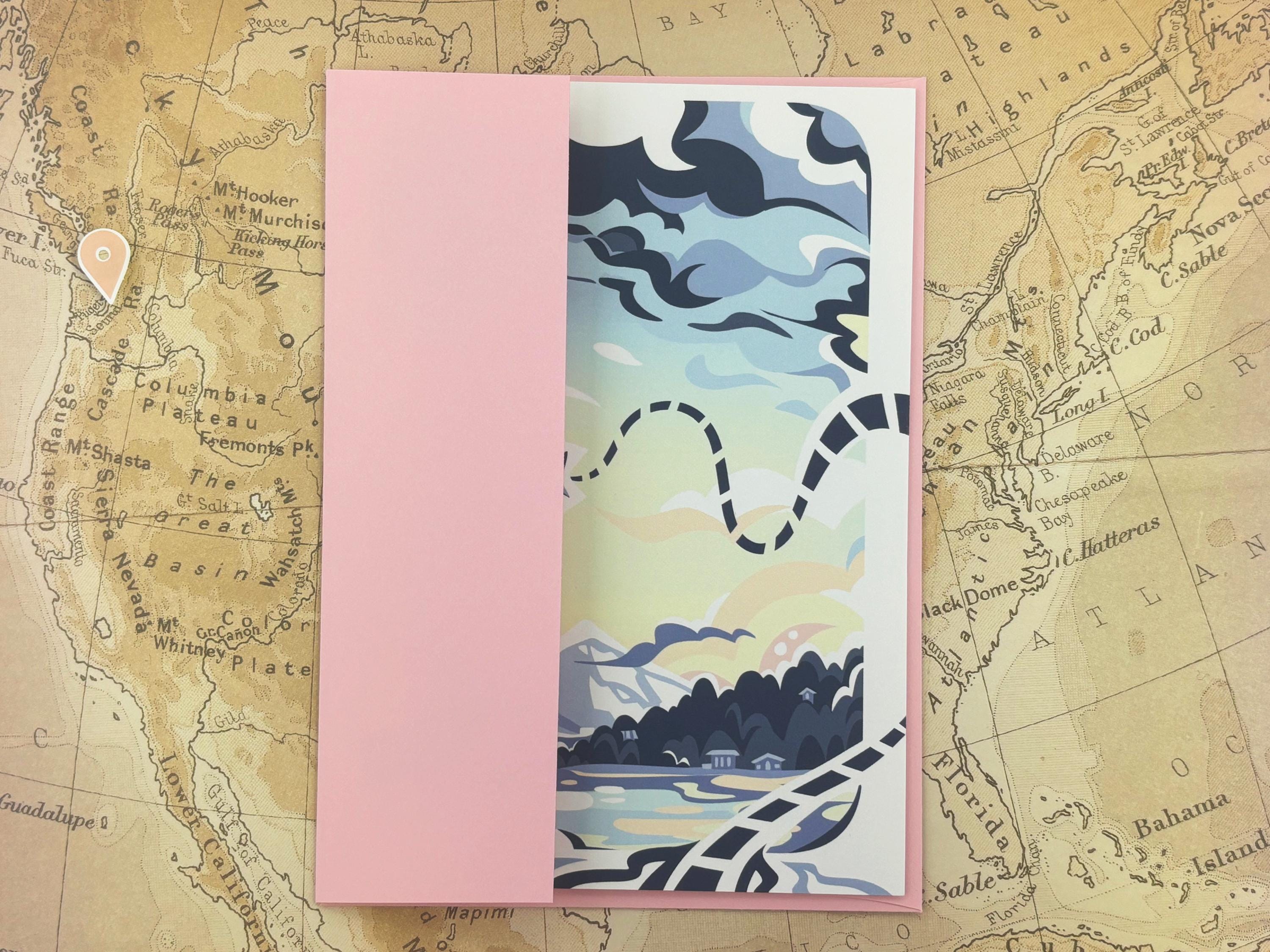 Mount Rainier View on Puget Sound Folded Greeting Card