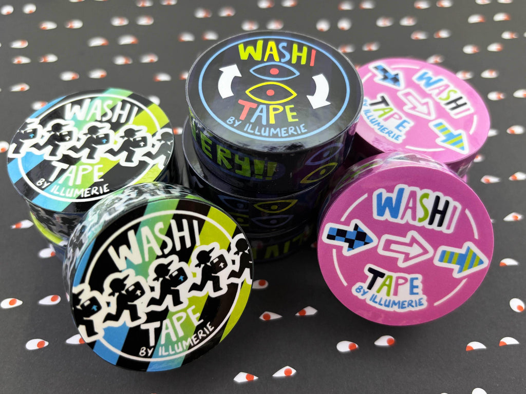Funky Colorful Running Deliveryman Washi Tape