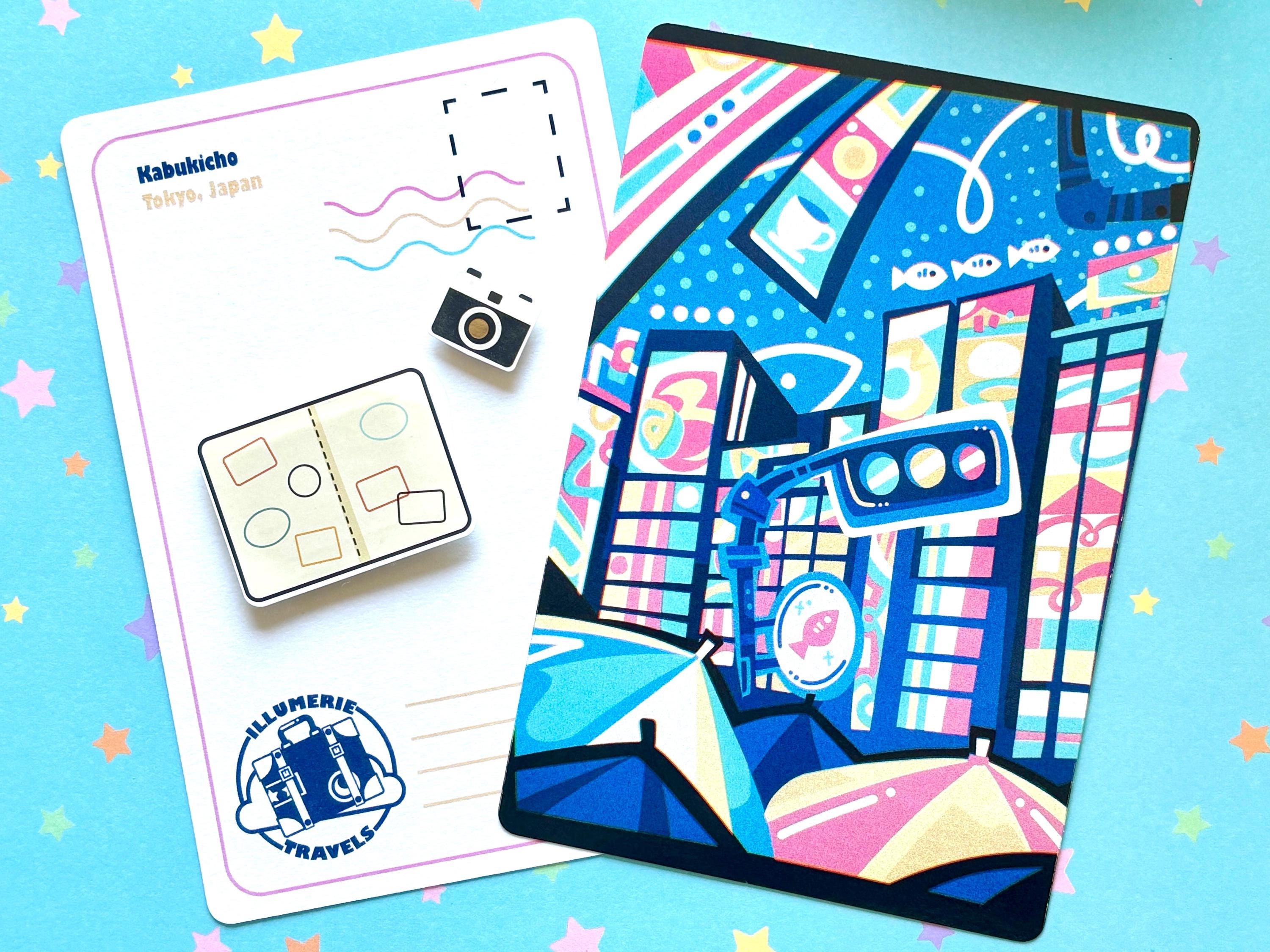 Tokyo Postcard Shinjuku Colorful Buildings at Night