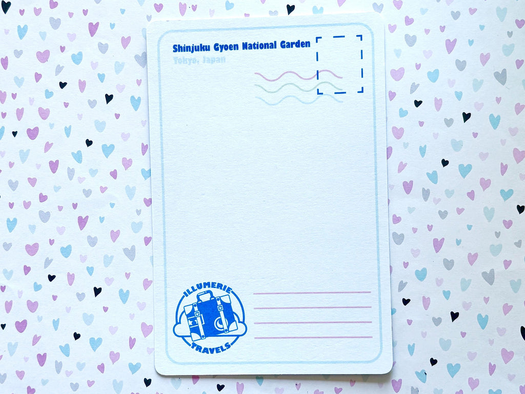 Tokyo Shinjuku Gyoen National Gardens Sakura Postcard