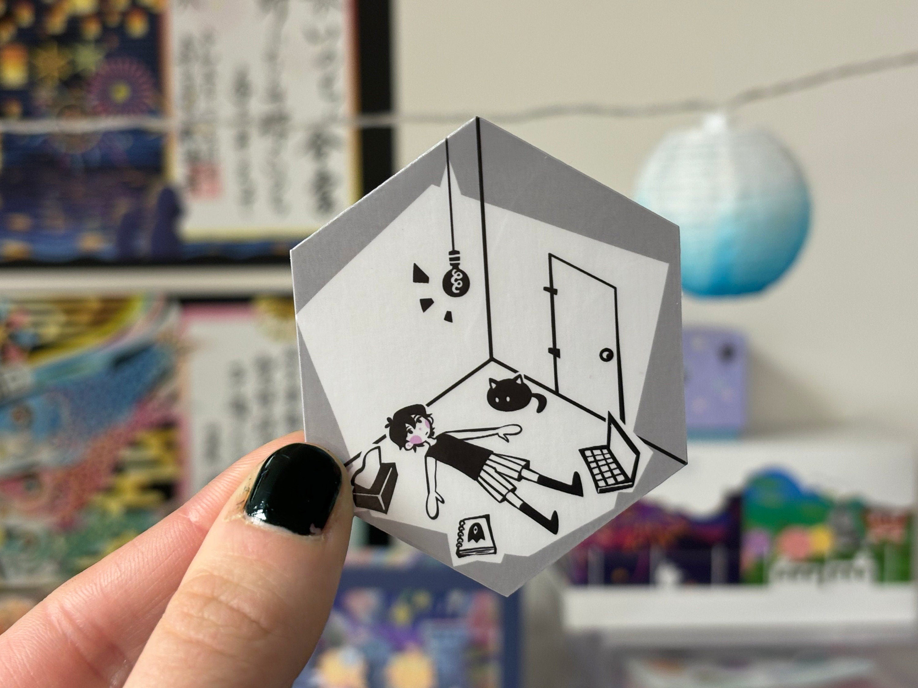 Omori Sticker Holographic Vinyl White Space Room Headspace Mirror