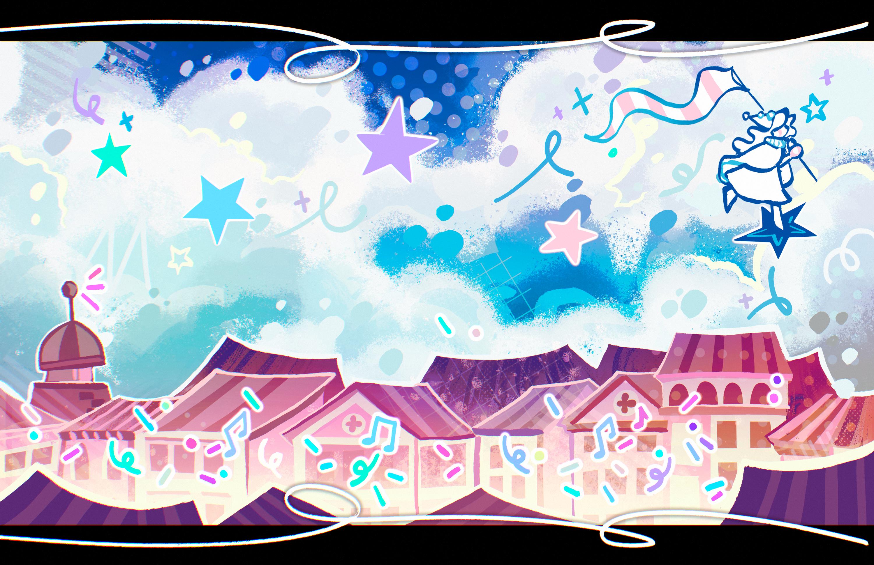 Skyrunning - 11x17 Whimsical Sky Poster