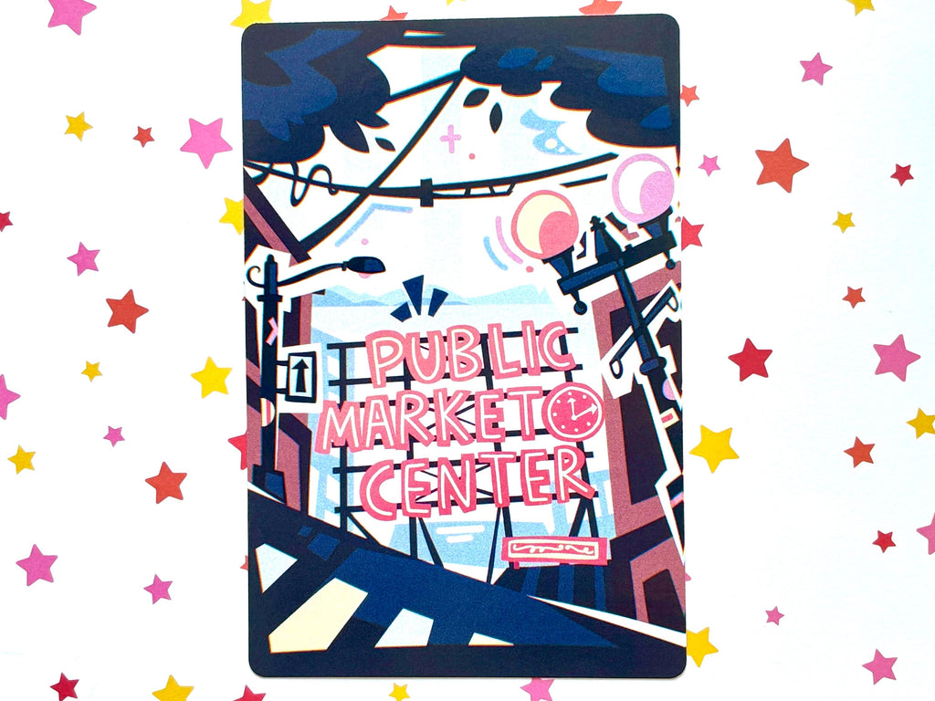 Pike Place Market Postcard Seattle Tourism