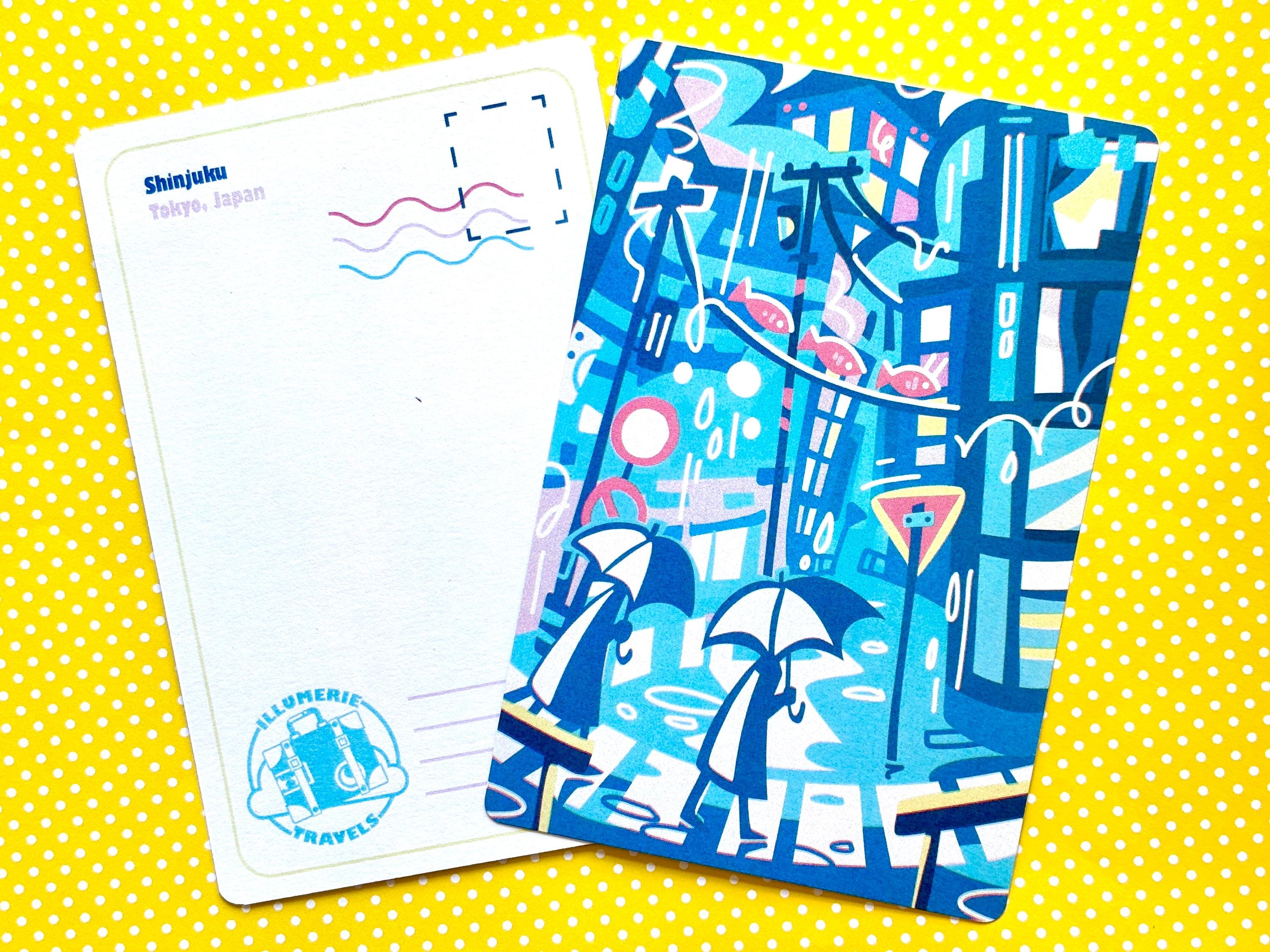 Rainy Shinjuku Tokyo Postcard