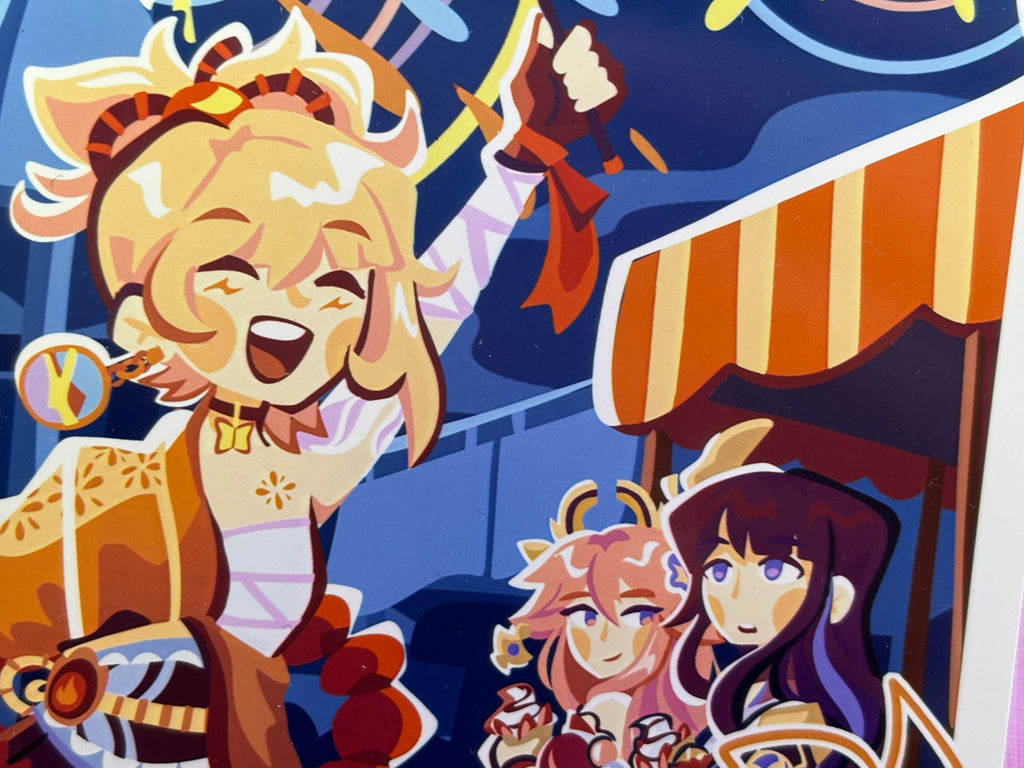 Genshin Impact Yoimiya Postcard - Inazuma Instant Photo - Raiden Shogun Ei Yae Miko