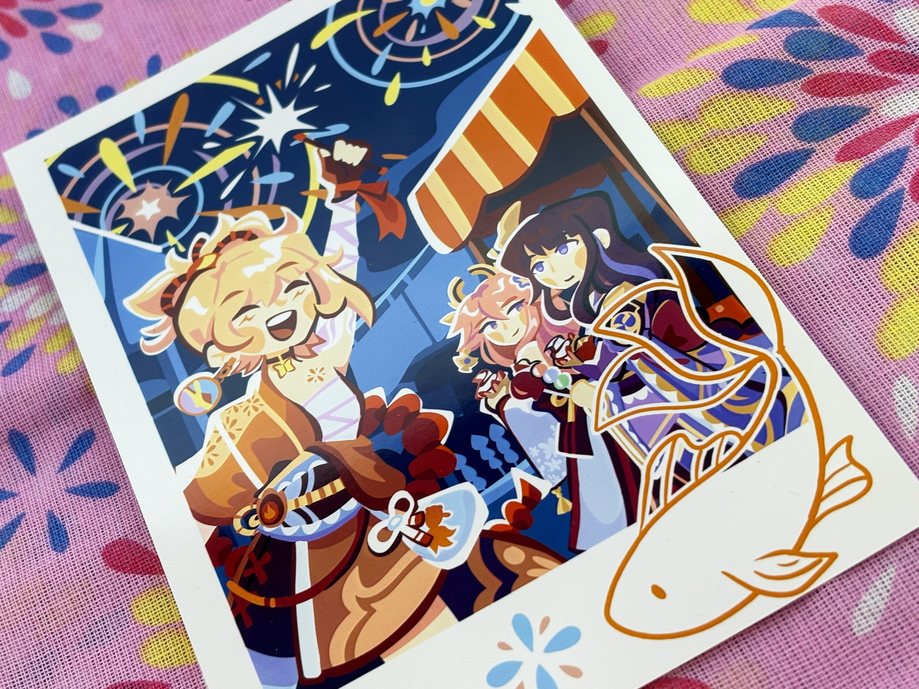 Genshin Impact Yoimiya Postcard - Inazuma Instant Photo - Raiden Shogun Ei Yae Miko