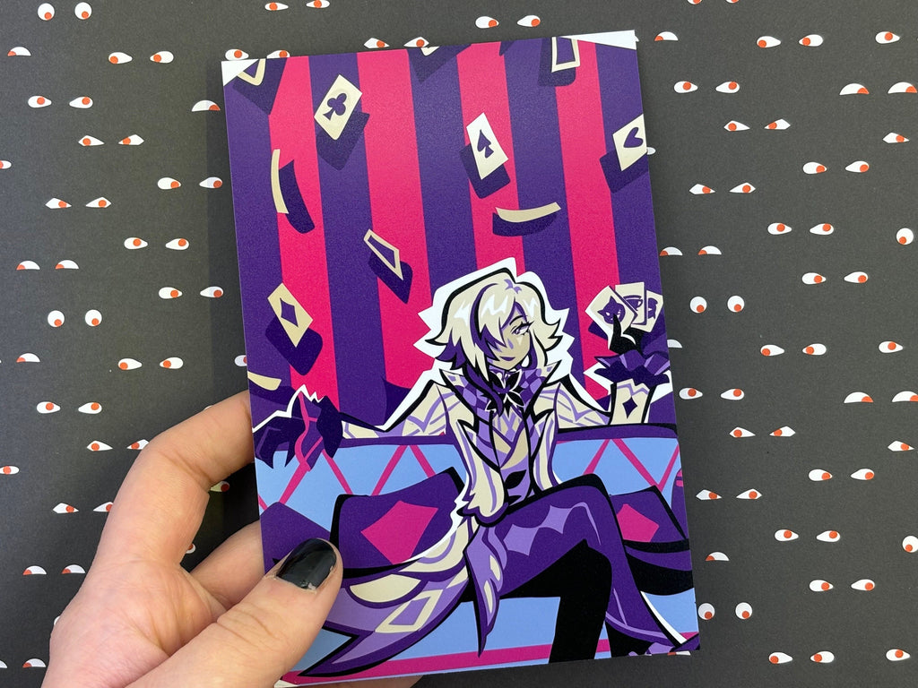 Genshin Impact Arlecchino Print Postcard Poster House of the Hearth The Knave Fatui Peruere
