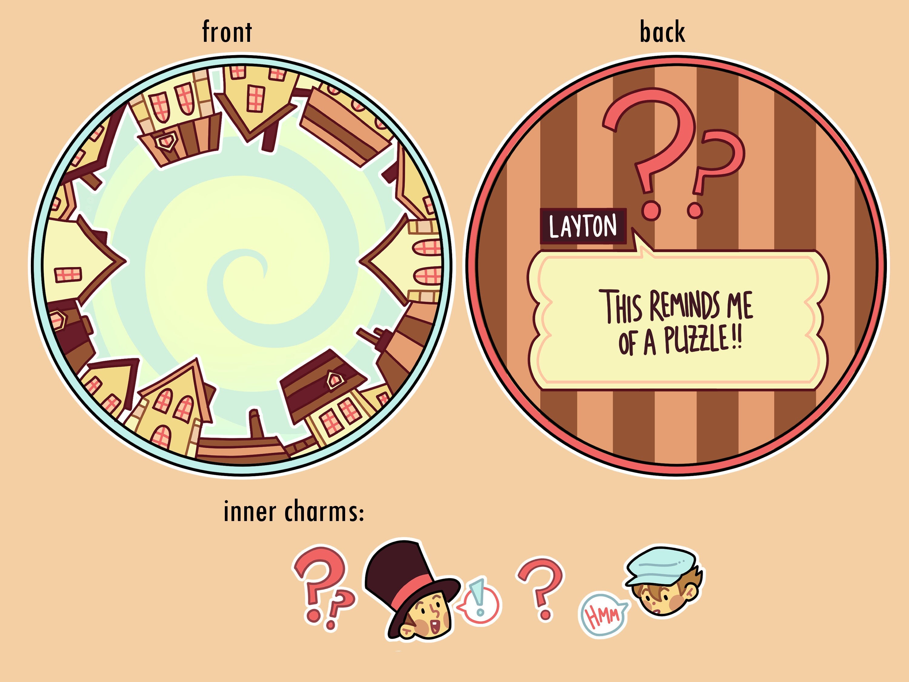 Professor Layton Shaker Charm Acrylic Keychain Luke Triton Curious Village