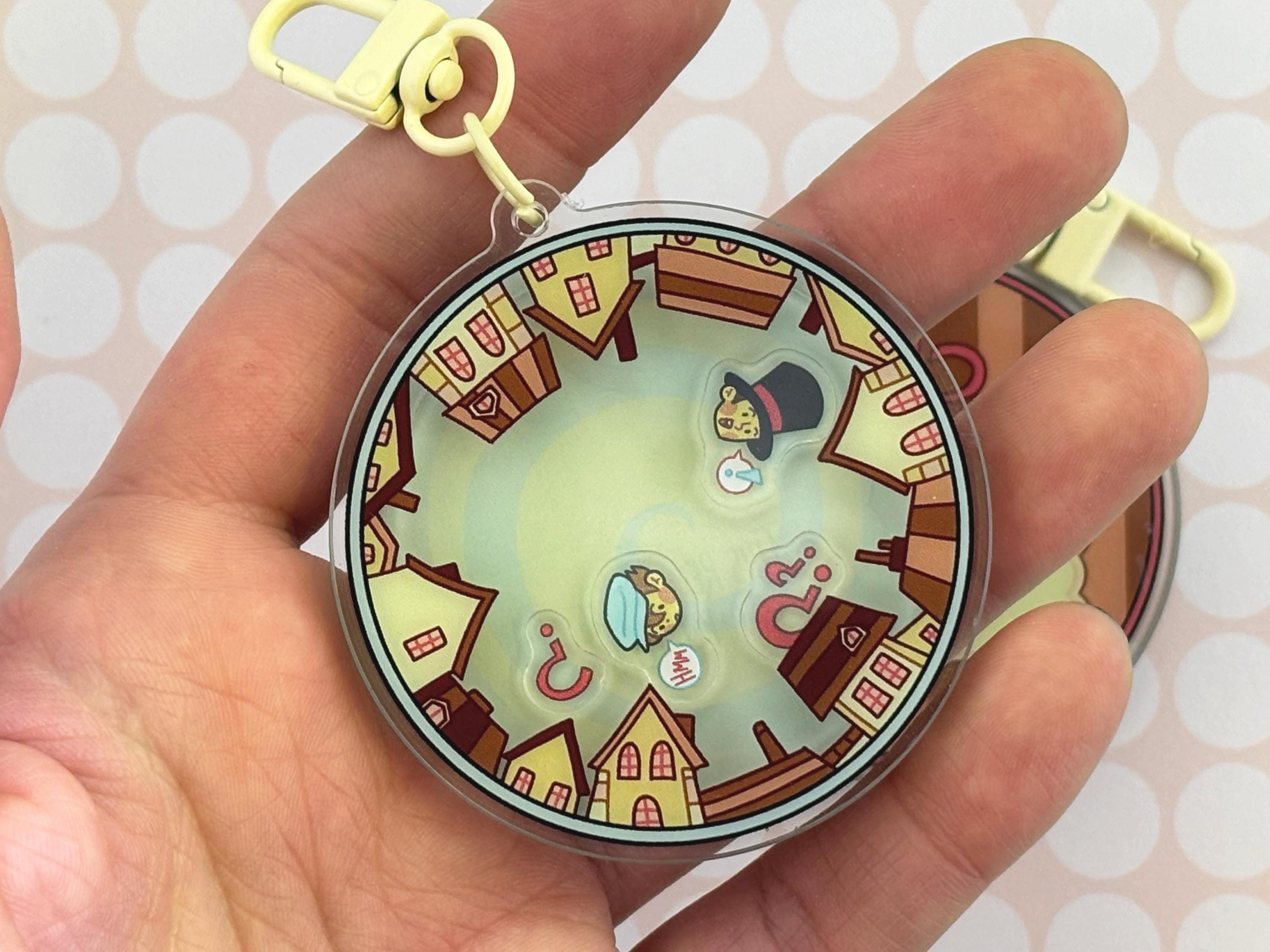 Professor Layton Shaker Charm Acrylic Keychain Luke Triton Curious Village