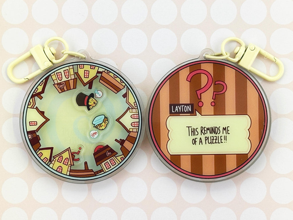 Professor Layton Shaker Charm Acrylic Keychain Luke Triton Curious Village