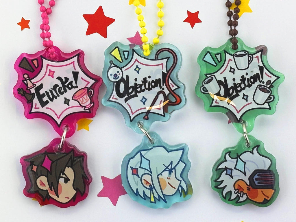 Ace Attorney Miles Edgeworth Franziska Von Karma Godot Acrylic Charms