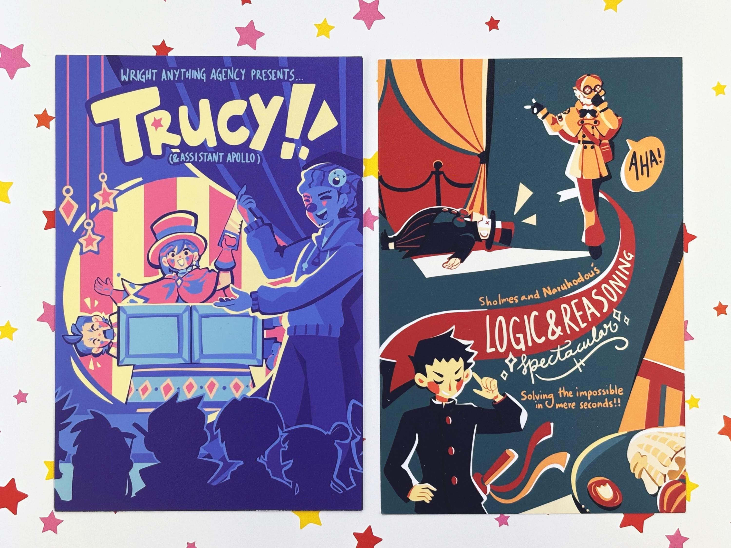 Ace Attorney TGAA Trucy Wright Ryunosuke Naruhodou Mini Prints
