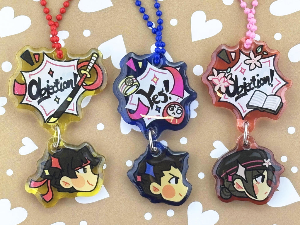 Great Ace Attorney Ryunosuke Naruhodo Kazuma Asougi Susato Mikotoba Acrylic Charms