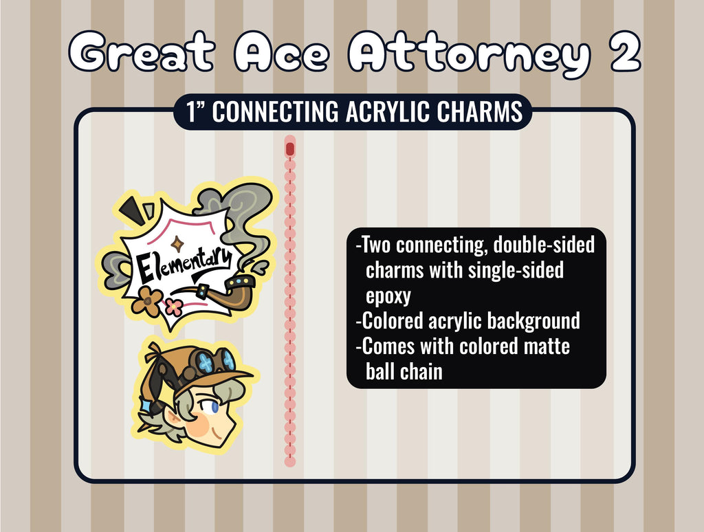 Great Ace Attorney Dai Gyakuten Saiban Iris Herlock Sholmes Barok Van Zieks Acrylic Charms
