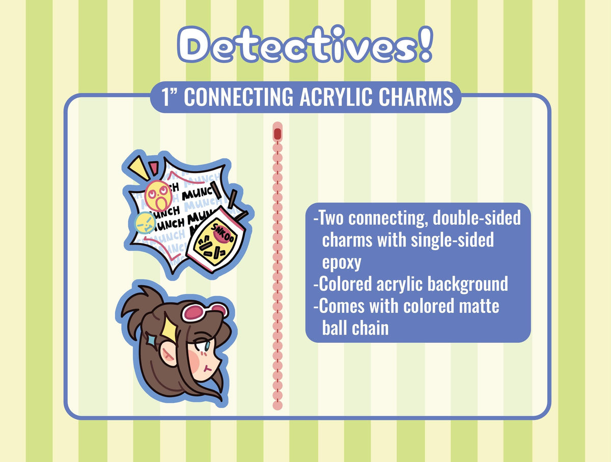 Ace Attorney Detective Gumshoe Ema Skye Bobby Fulbright Acrylic Charm