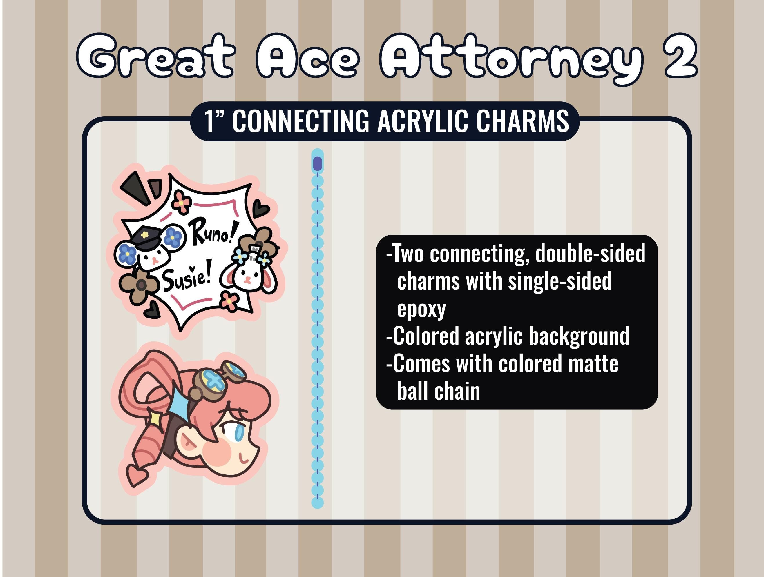 Great Ace Attorney Dai Gyakuten Saiban Iris Herlock Sholmes Barok Van Zieks Acrylic Charms