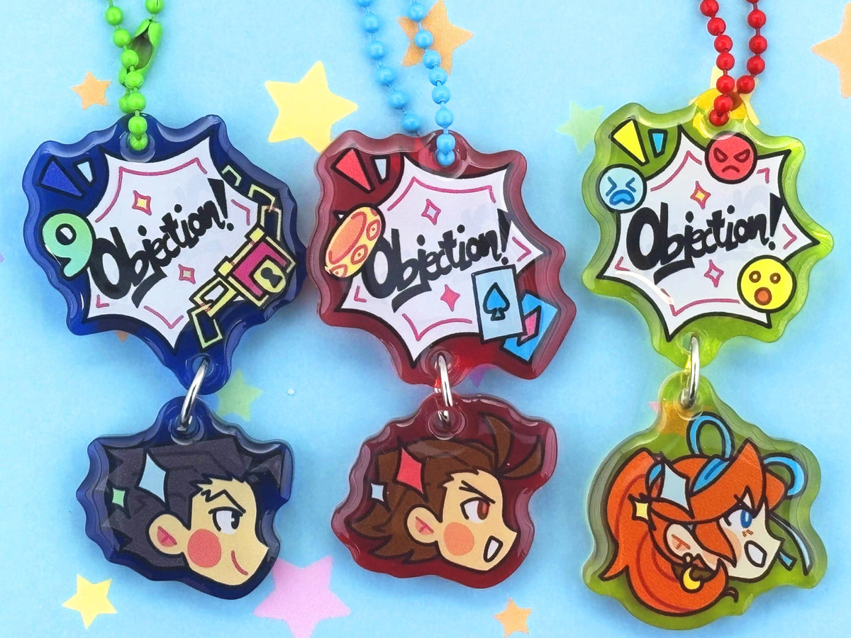 Ace Attorney Phoenix Wright Apollo Justice Athena Cykes Acrylic Charms