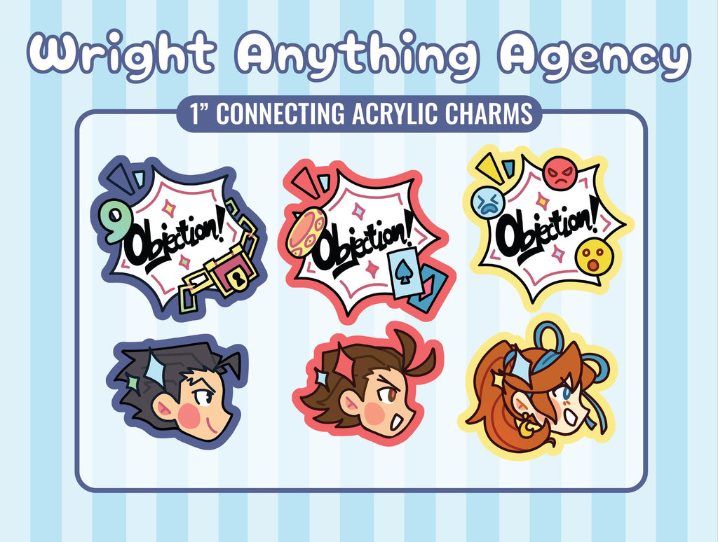 Ace Attorney Phoenix Wright Apollo Justice Athena Cykes Acrylic Charms