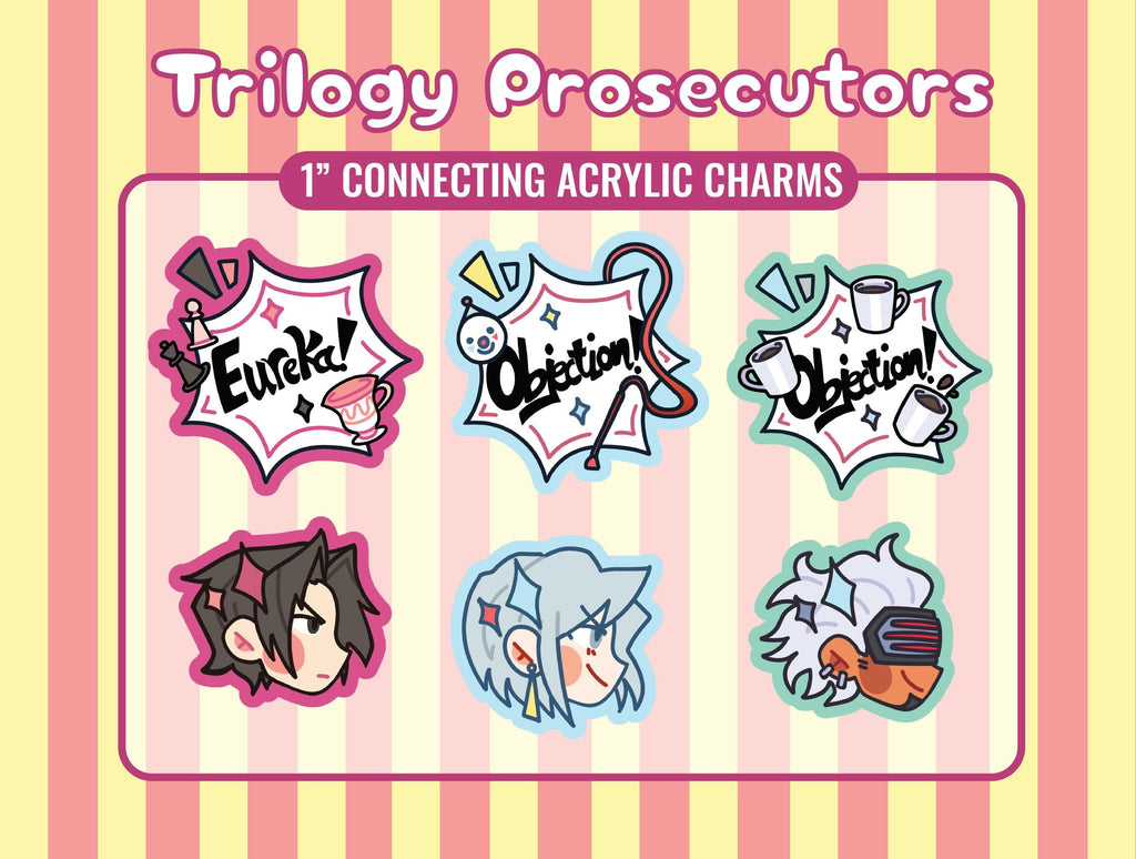 Ace Attorney Miles Edgeworth Franziska Von Karma Godot Acrylic Charms