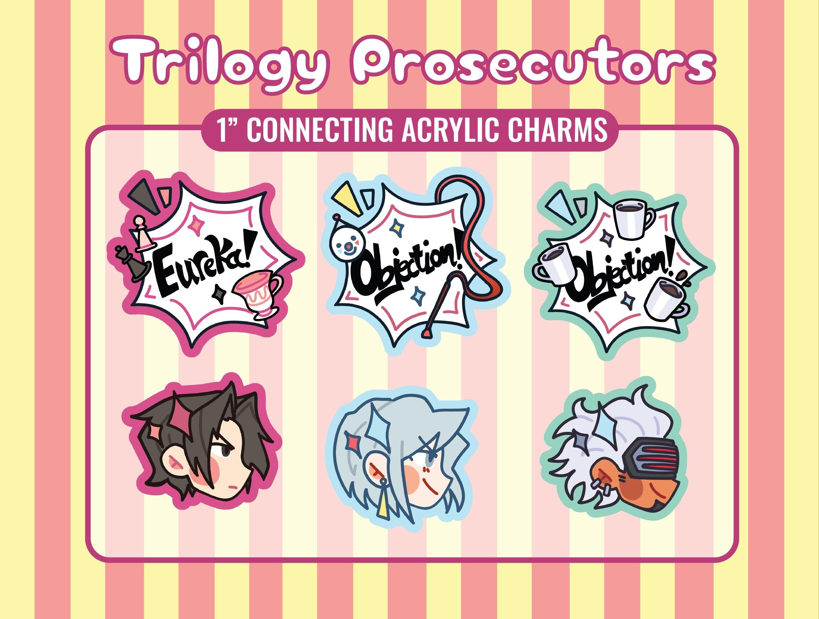 Ace Attorney Miles Edgeworth Franziska Von Karma Godot Acrylic Charms