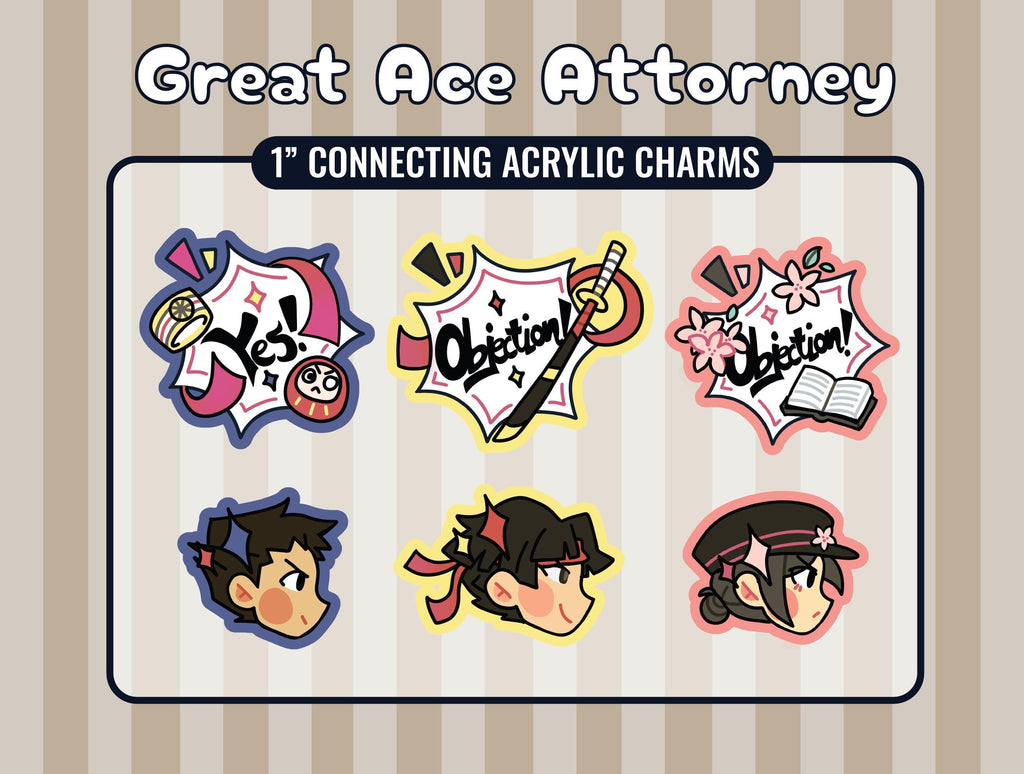 Great Ace Attorney Ryunosuke Naruhodo Kazuma Asougi Susato Mikotoba Acrylic Charms
