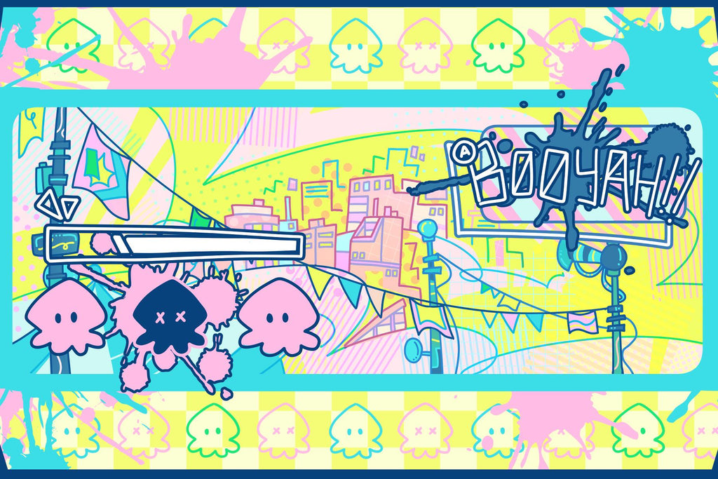 Splat Game Colorful Squid Postcard