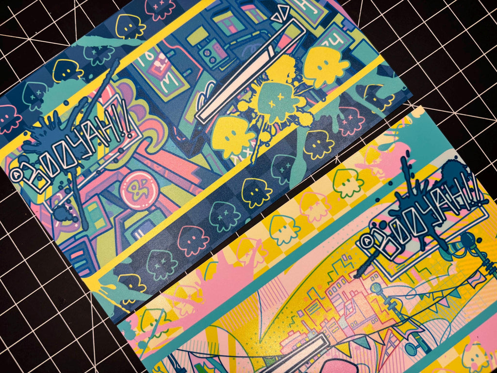 Splat Game Colorful Squid Postcard