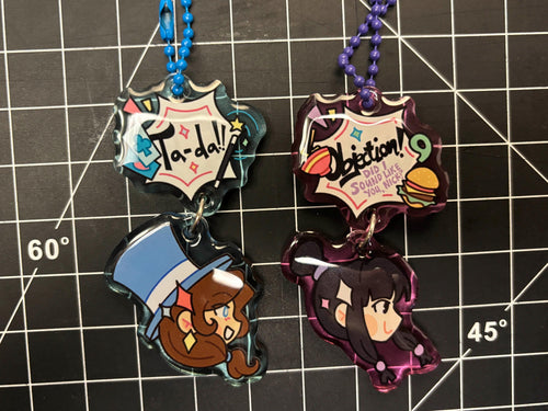 Ace Attorney Maya Fey and Trucy Wright Acrylic Charms