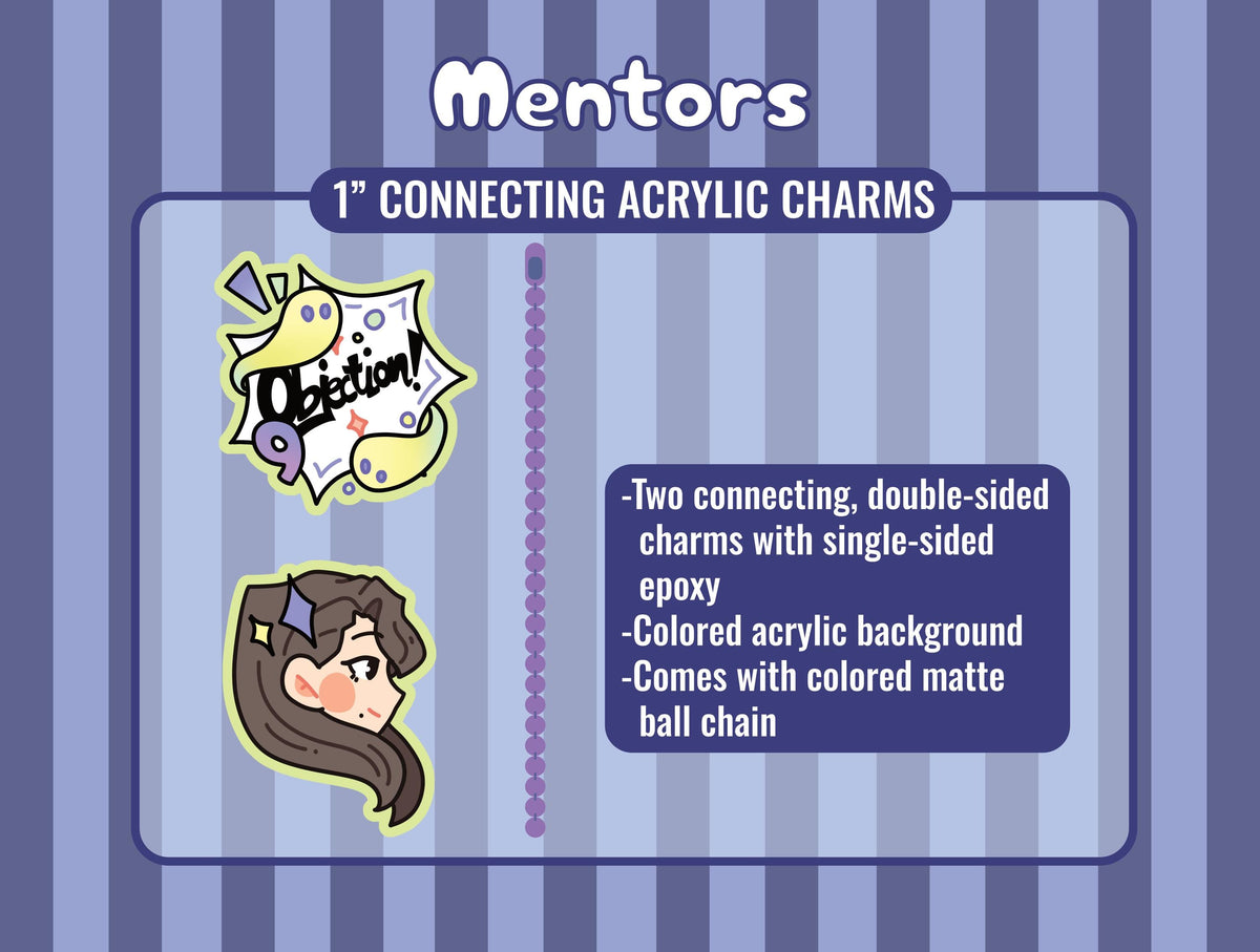 Ace Attorney Mia Fey Manfred von Karma Kristoph Gavin Acrylic Charms