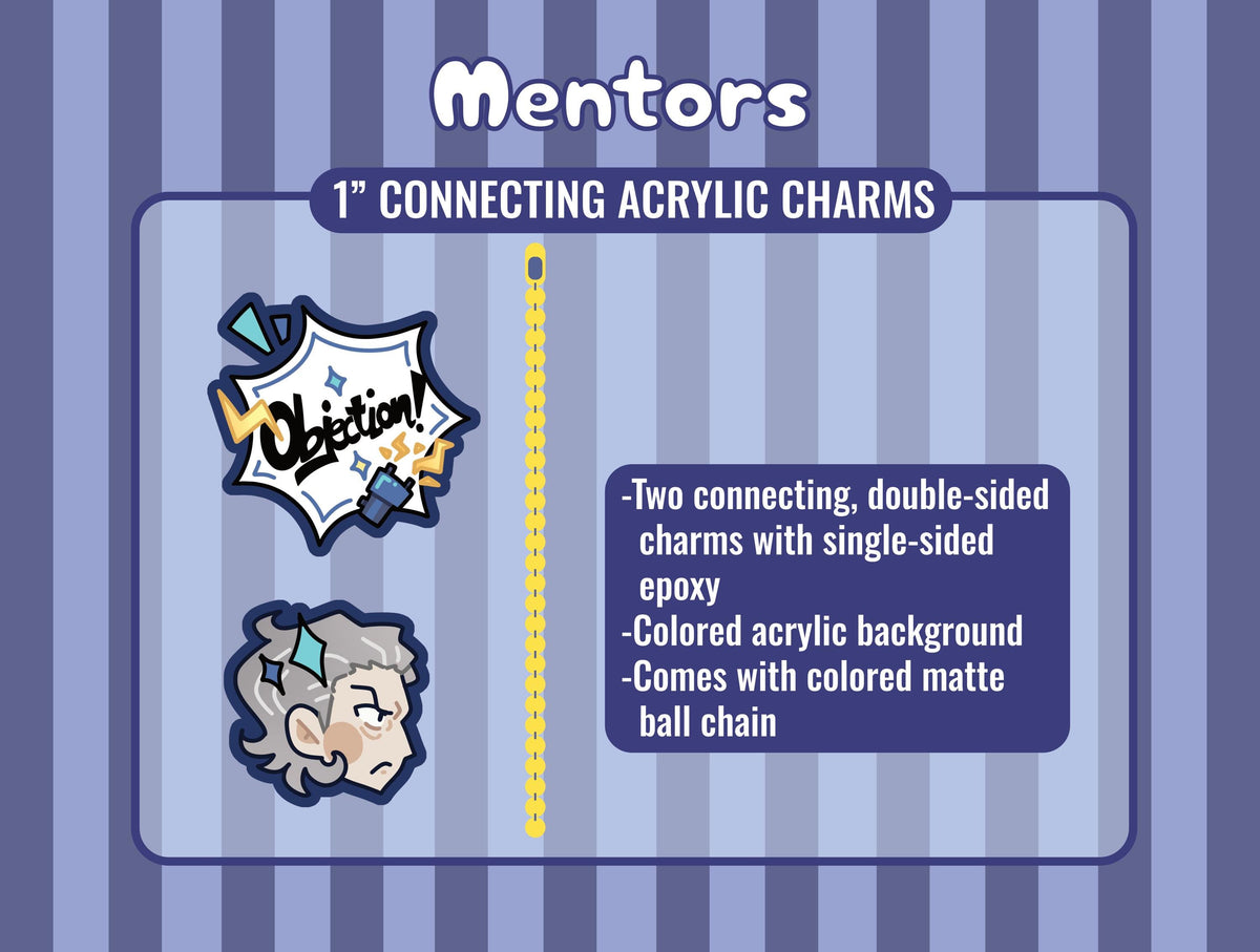 Ace Attorney Mia Fey Manfred von Karma Kristoph Gavin Acrylic Charms