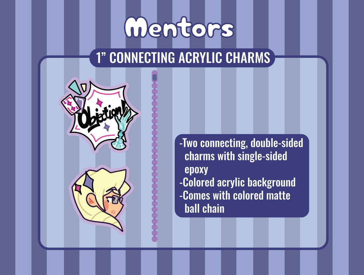 Ace Attorney Mia Fey Manfred von Karma Kristoph Gavin Acrylic Charms